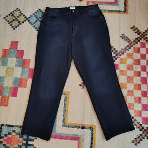 Sonoma Womens 14W Plus Size Jeans High Rise Straight Cotton Dark Wash